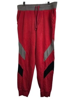 True Religion Men’s Red Joggers Size M Logo Sweatpants Drawstring Athletic